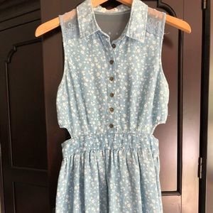 Super cute baby blue dress with lace details